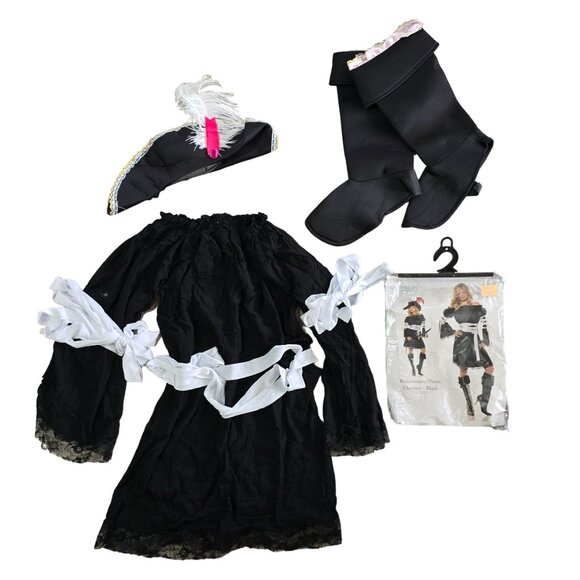 Renaissance Pirate halloween Costume gasparilla Dress Hat Boot Covers For Adult - Picture 7 of 10